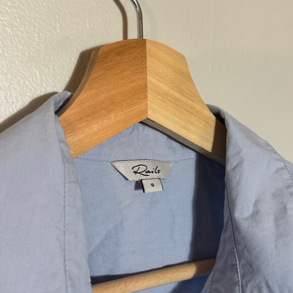 Womens Size S Rails Janae Shirt in Blue Jay Balloon Long Sleeve Collar Button Up - Picture 4 of 8